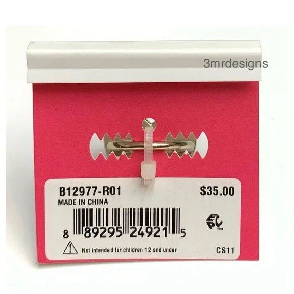 NWT Betsey Johnson💋CELESTIAL STARLET Gold Tone Lucite Stone Heart Mood Ring - Picture 6 of 7